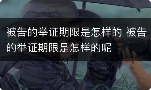 被告的举证期限是怎样的 被告的举证期限是怎样的呢