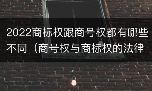 2022商标权跟商号权都有哪些不同（商号权与商标权的法律冲突与解决）