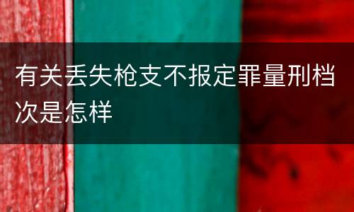 有关丢失枪支不报定罪量刑档次是怎样