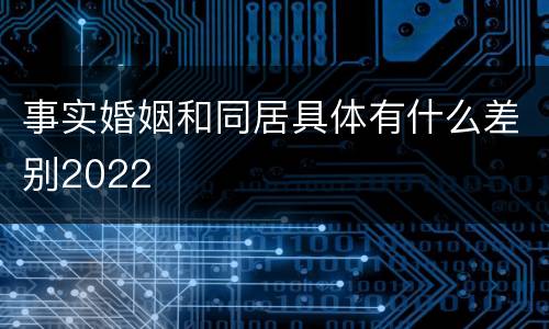 事实婚姻和同居具体有什么差别2022