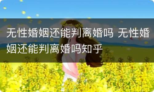 无性婚姻还能判离婚吗 无性婚姻还能判离婚吗知乎