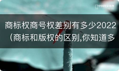 商标权商号权差别有多少2022（商标和版权的区别,你知道多少?）