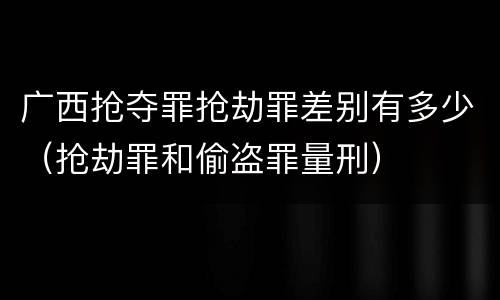 广西抢夺罪抢劫罪差别有多少（抢劫罪和偷盗罪量刑）