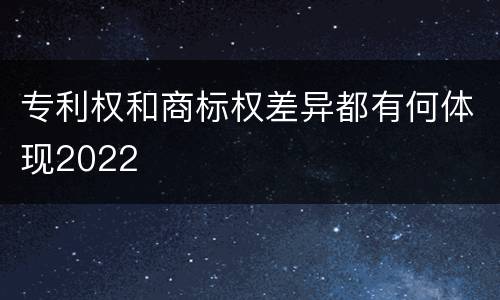 专利权和商标权差异都有何体现2022