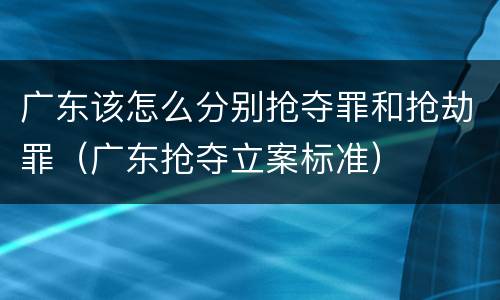 广东该怎么分别抢夺罪和抢劫罪（广东抢夺立案标准）