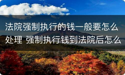 法院强制执行的钱一般要怎么处理 强制执行钱到法院后怎么办