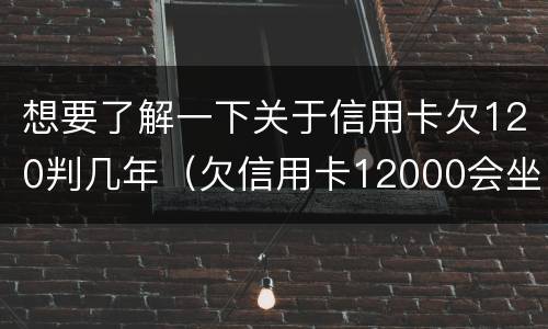 想要了解一下关于信用卡欠120判几年（欠信用卡12000会坐牢吗）