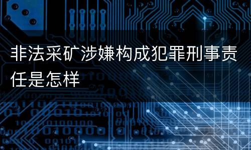 非法采矿涉嫌构成犯罪刑事责任是怎样