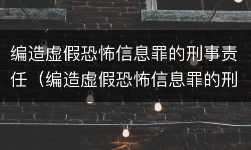 编造虚假恐怖信息罪的刑事责任（编造虚假恐怖信息罪的刑事责任有哪些）