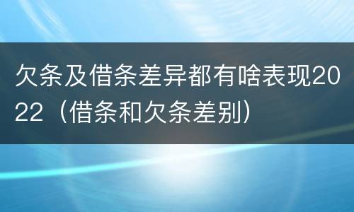 欠条及借条差异都有啥表现2022（借条和欠条差别）