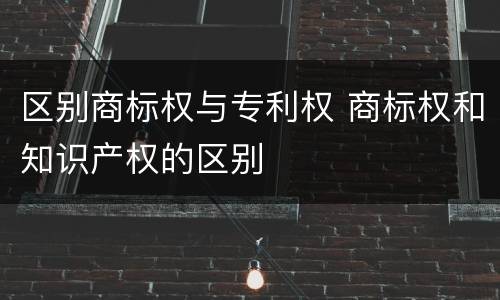 区别商标权与专利权 商标权和知识产权的区别