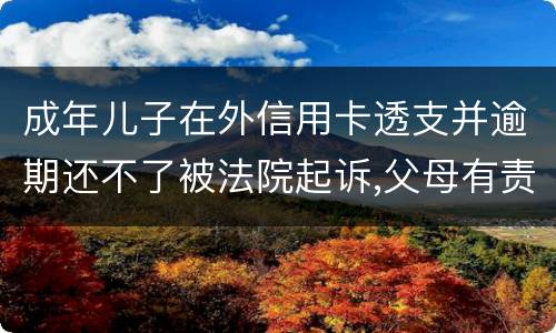 成年儿子在外信用卡透支并逾期还不了被法院起诉,父母有责任承担责务吗