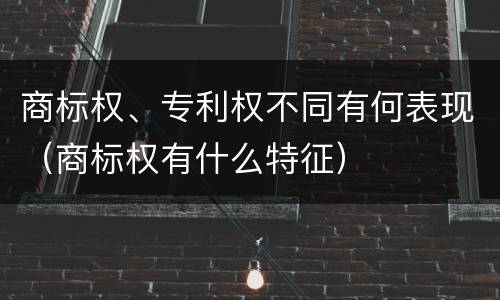 商标权、专利权不同有何表现（商标权有什么特征）