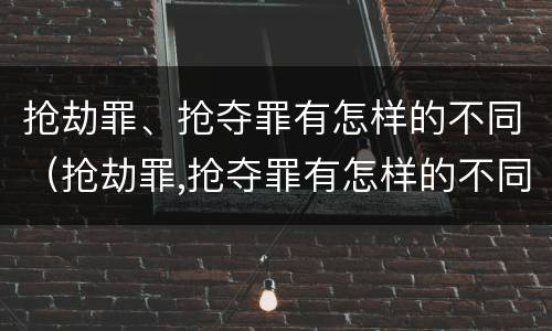 抢劫罪、抢夺罪有怎样的不同（抢劫罪,抢夺罪有怎样的不同情节）