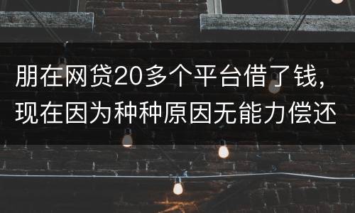 朋在网贷20多个平台借了钱，现在因为种种原因无能力偿还