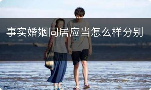 事实婚姻同居应当怎么样分别