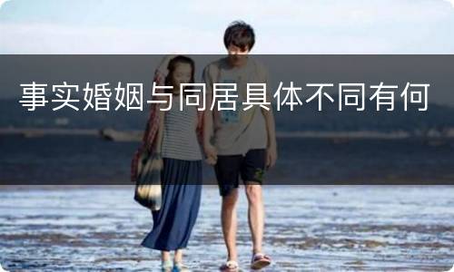 事实婚姻与同居具体不同有何