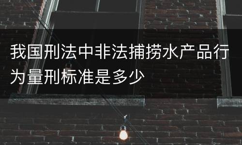 我国刑法中非法捕捞水产品行为量刑标准是多少