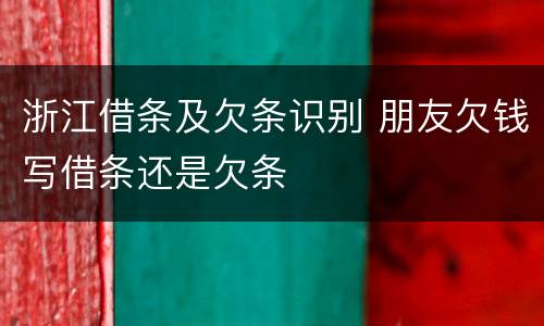 浙江借条及欠条识别 朋友欠钱写借条还是欠条