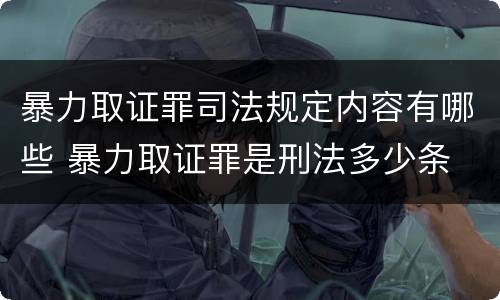 暴力取证罪司法规定内容有哪些 暴力取证罪是刑法多少条