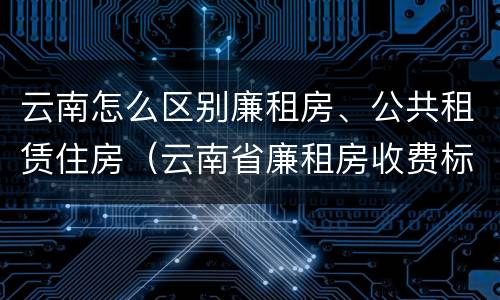 云南怎么区别廉租房、公共租赁住房（云南省廉租房收费标准）