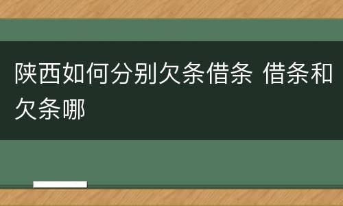 陕西如何分别欠条借条 借条和欠条哪