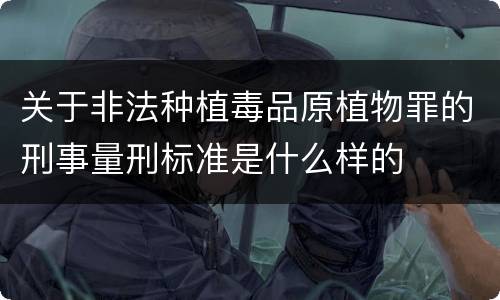 关于非法种植毒品原植物罪的刑事量刑标准是什么样的