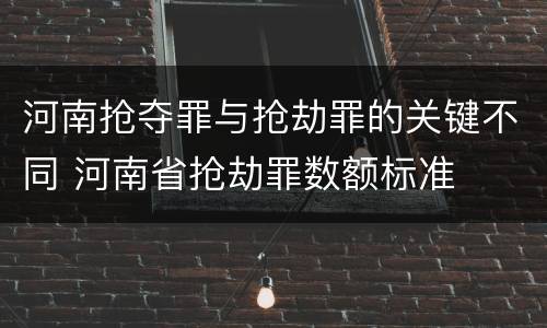 河南抢夺罪与抢劫罪的关键不同 河南省抢劫罪数额标准