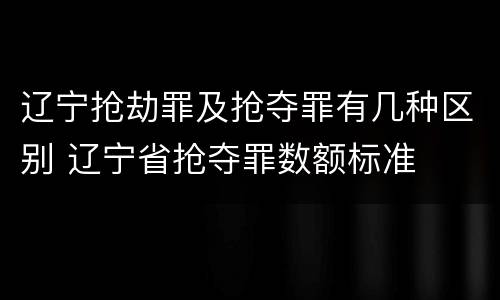 辽宁抢劫罪及抢夺罪有几种区别 辽宁省抢夺罪数额标准