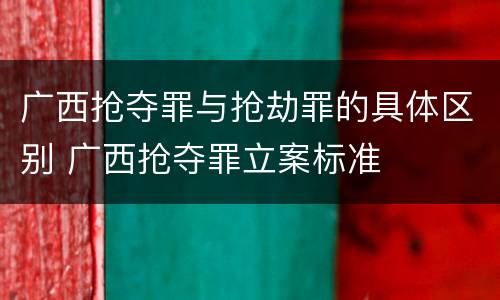 广西抢夺罪与抢劫罪的具体区别 广西抢夺罪立案标准