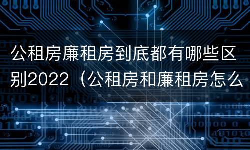 公租房廉租房到底都有哪些区别2022（公租房和廉租房怎么收费）