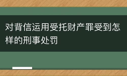 对背信运用受托财产罪受到怎样的刑事处罚