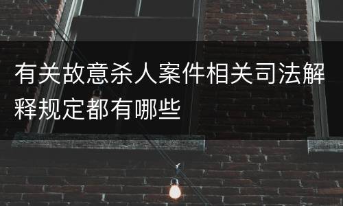 有关故意杀人案件相关司法解释规定都有哪些