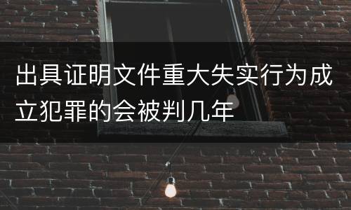 出具证明文件重大失实行为成立犯罪的会被判几年