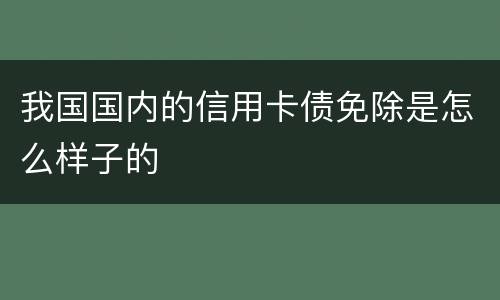 我国国内的信用卡债免除是怎么样子的