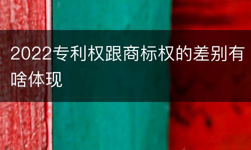 2022专利权跟商标权的差别有啥体现