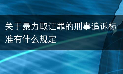 关于暴力取证罪的刑事追诉标准有什么规定