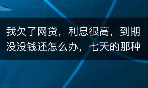 我欠了网贷，利息很高，到期没没钱还怎么办，七天的那种