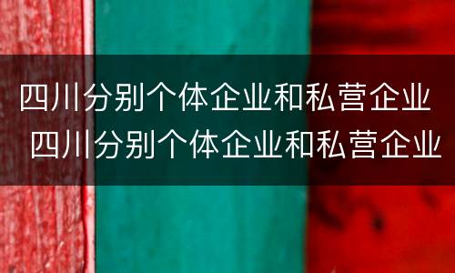 四川分别个体企业和私营企业 四川分别个体企业和私营企业有哪些