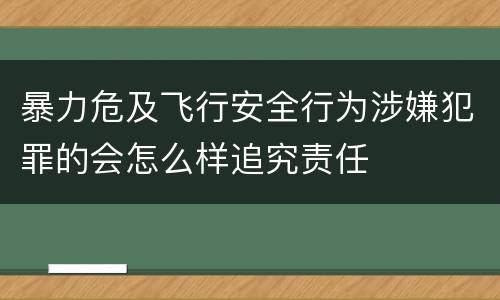 暴力危及飞行安全行为涉嫌犯罪的会怎么样追究责任