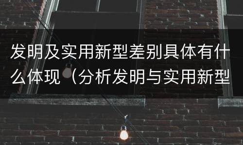 发明及实用新型差别具体有什么体现（分析发明与实用新型的区别）