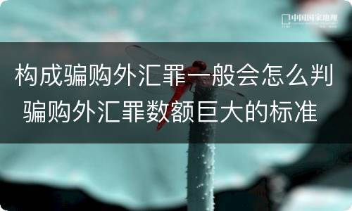 构成骗购外汇罪一般会怎么判 骗购外汇罪数额巨大的标准