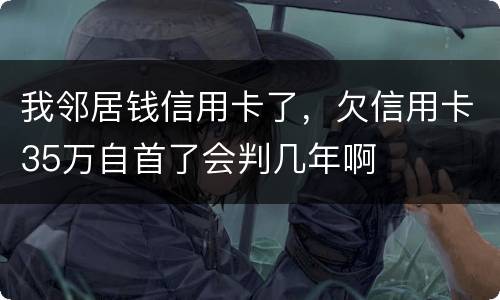 我邻居钱信用卡了，欠信用卡35万自首了会判几年啊