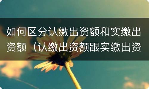 如何区分认缴出资额和实缴出资额（认缴出资额跟实缴出资额）