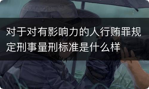 对于对有影响力的人行贿罪规定刑事量刑标准是什么样