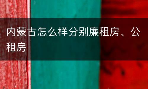 内蒙古怎么样分别廉租房、公租房