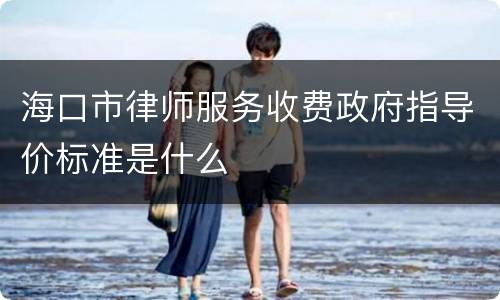 海口市律师服务收费政府指导价标准是什么