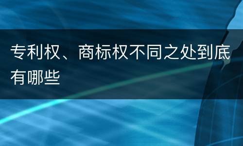 专利权、商标权不同之处到底有哪些