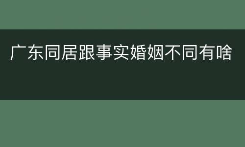 广东同居跟事实婚姻不同有啥