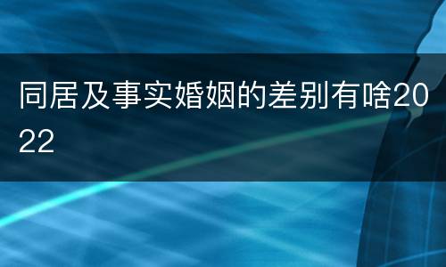 同居及事实婚姻的差别有啥2022